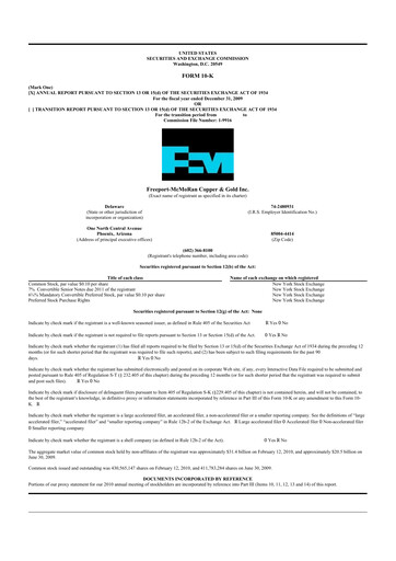 Thumbnail Freeport-McMoRan 10-K Annual Report 