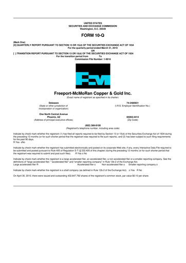 Thumbnail Freeport-McMoRan 10-Q Quarterly Report FY2010 