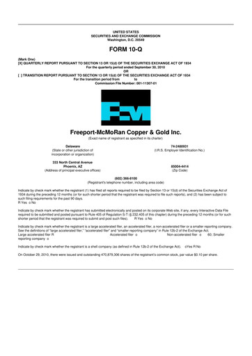 Thumbnail Freeport-McMoRan 10-Q Quarterly Report FY2010 