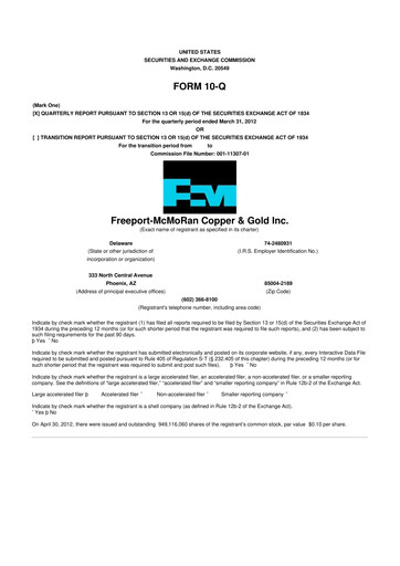 Thumbnail Freeport-McMoRan 10-Q Quarterly Report FY2012 