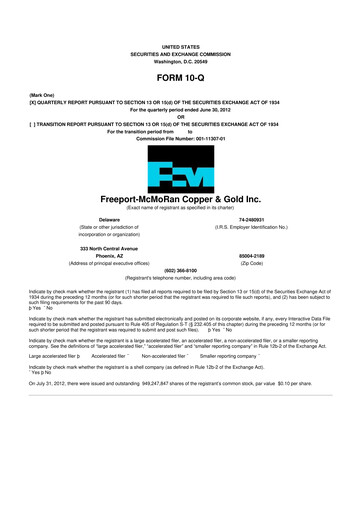 Thumbnail Freeport-McMoRan 10-Q Quarterly Report FY2012 