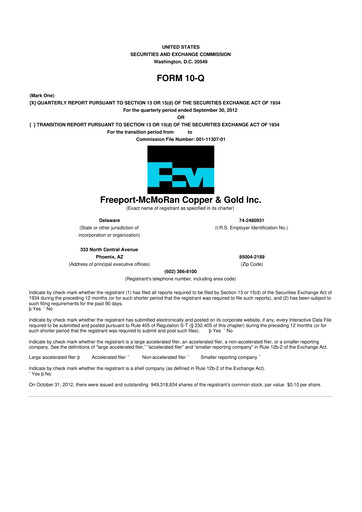 Thumbnail Freeport-McMoRan 10-Q Quarterly Report FY2012 