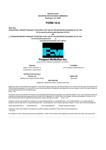 Thumbnail Freeport-McMoRan 10-Q Quarterly Report FY2014 