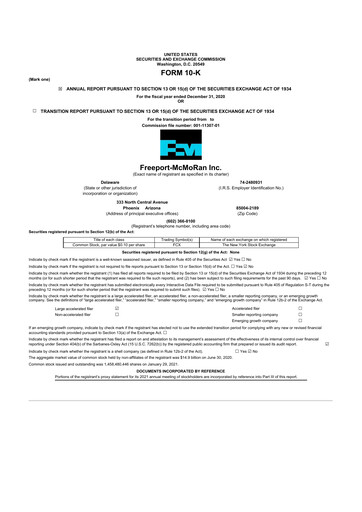 Thumbnail Freeport-McMoRan 10-K Annual Report 2020
