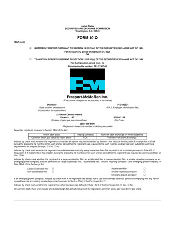 Thumbnail Freeport-McMoRan 10-Q Quarterly Report FY2025 