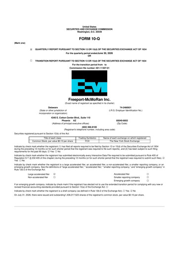 Thumbnail Freeport-McMoRan 10-Q Quarterly Report FY2026 