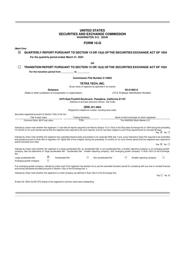 Thumbnail Tetra Tech
 10-Q Quarterly Report FY2024 