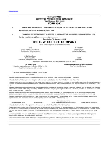 Thumbnail E. W. Scripps Company
 10-K Annual Report 2012