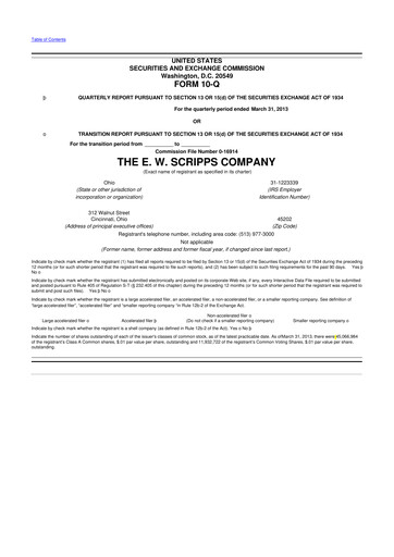 Thumbnail E. W. Scripps Company
 10-Q Quarterly Report FY2013 