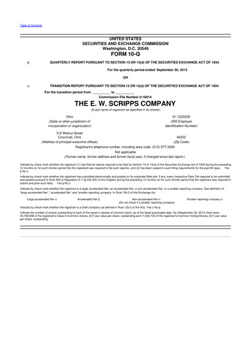 Thumbnail E. W. Scripps Company
 10-Q Quarterly Report FY2013 