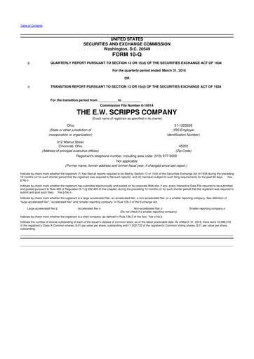 Thumbnail E. W. Scripps Company
 10-Q Quarterly Report FY2016 