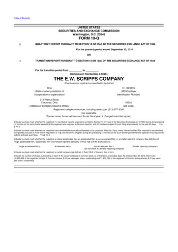 Thumbnail E. W. Scripps Company
 10-Q Quarterly Report FY2016 