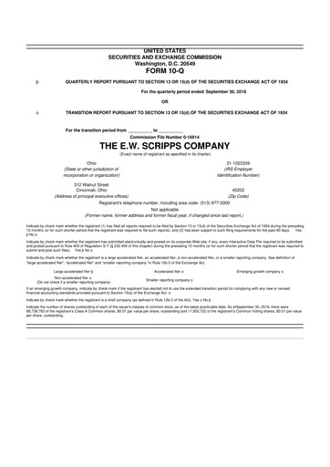 Thumbnail E. W. Scripps Company
 10-Q Quarterly Report FY2018 