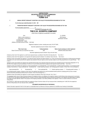 Thumbnail E. W. Scripps Company
 10-K Annual Report 2019