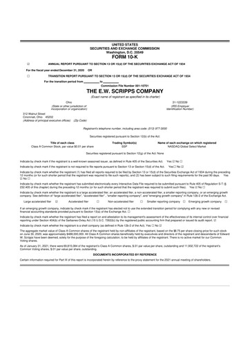 Thumbnail E. W. Scripps Company
 10-K Annual Report 2020