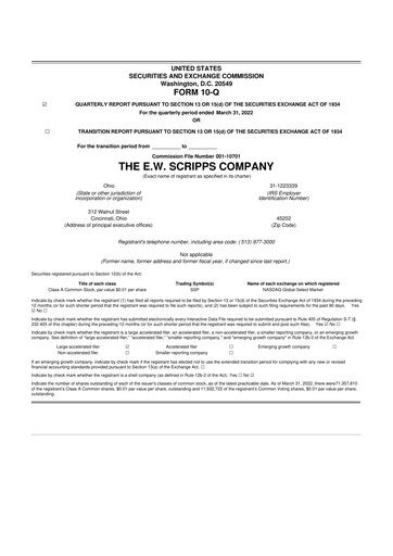 Thumbnail E. W. Scripps Company
 10-Q Quarterly Report FY2022 