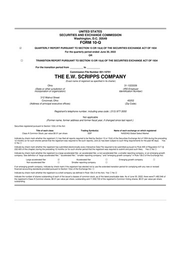 Thumbnail E. W. Scripps Company
 10-Q Quarterly Report FY2022 