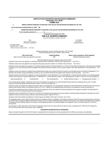 Thumbnail E. W. Scripps Company
 10-K Annual Report 2022