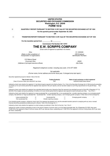 Thumbnail E. W. Scripps Company
 10-Q Quarterly Report FY2023 