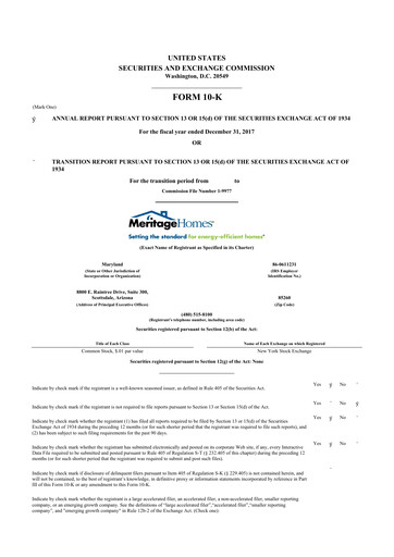 Thumbnail Meritage Homes 10-K Annual Report 2017
