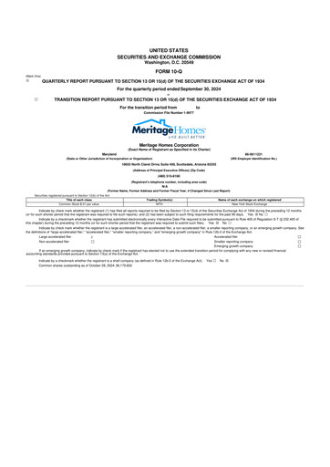 Thumbnail Meritage Homes 10-Q Quarterly Report FY2024 