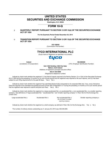 Thumbnail Johnson Controls
 10-Q Quarterly Report FY2015 