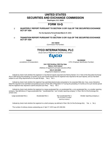 Thumbnail Johnson Controls
 10-Q Quarterly Report FY2015 