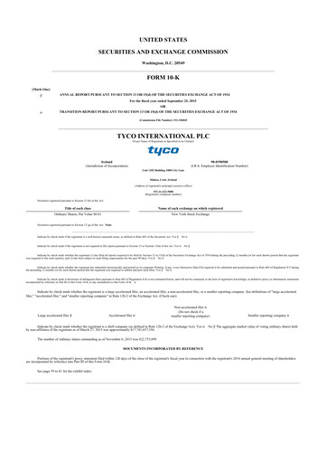 Thumbnail Johnson Controls
 10-K Annual Report 2015
