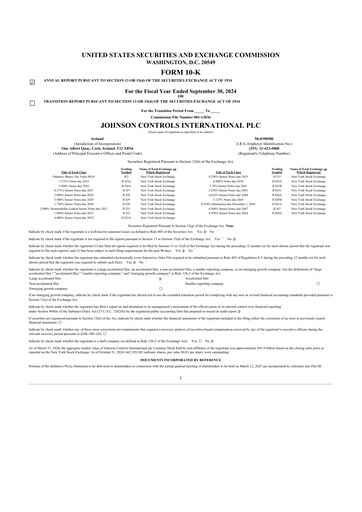 Thumbnail Johnson Controls
 10-K Annual Report 2024