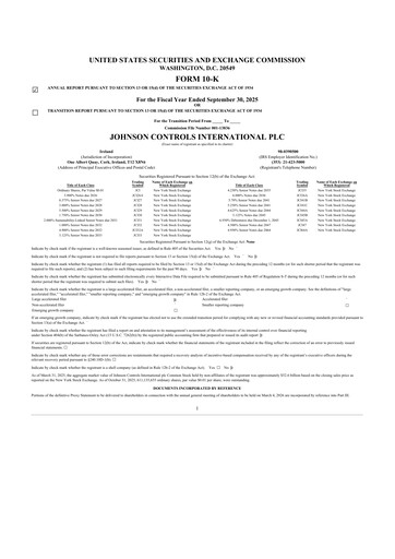 Thumbnail Johnson Controls
 10-K Annual Report 2025