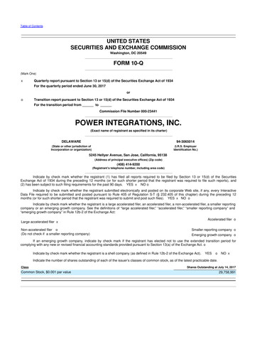 Thumbnail Power Integrations
 10-Q Quarterly Report FY2017 