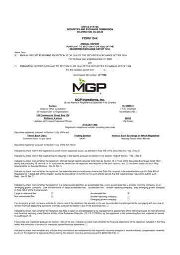 Thumbnail MGP Ingredients 10-K Annual Report 2025