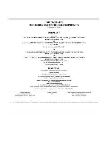 Thumbnail Diageo 20-F Annual Report 2023