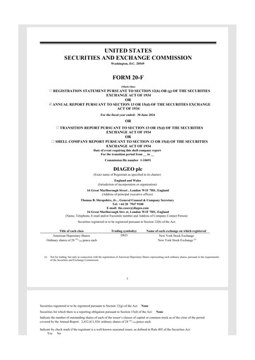 Thumbnail Diageo 20-F Annual Report 2024