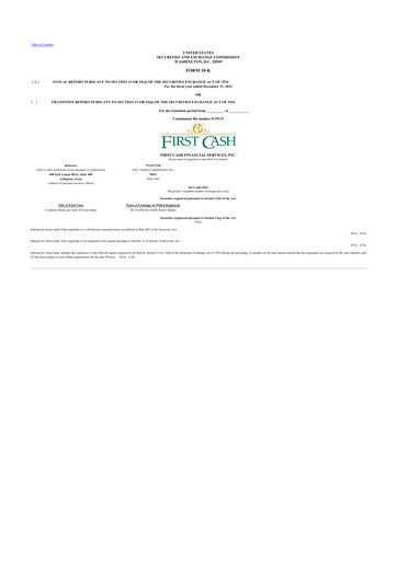 Thumbnail FirstCash 10-K Annual Report 2012