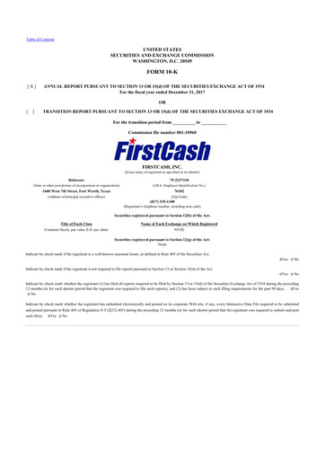 Thumbnail FirstCash 10-K Annual Report 2017