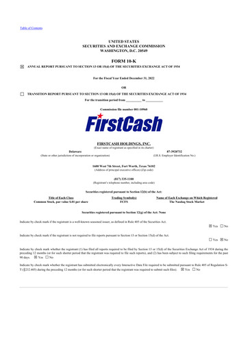 Thumbnail FirstCash 10-K Annual Report 2022