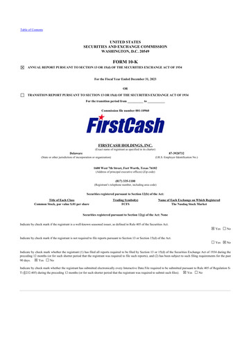 Thumbnail FirstCash 10-K Annual Report 2023