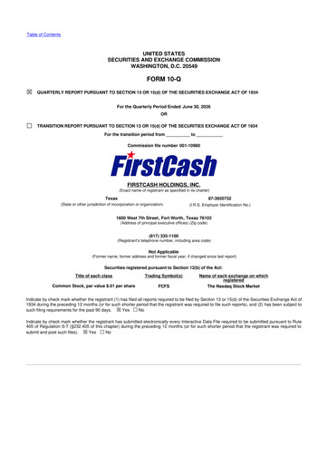 Thumbnail FirstCash 10-Q Quarterly Report FY2026 