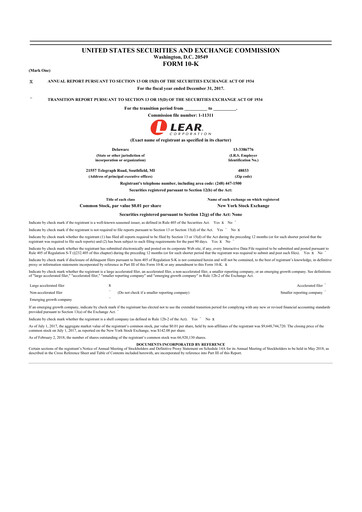 Thumbnail Lear Corporation
 10-K Annual Report 2017