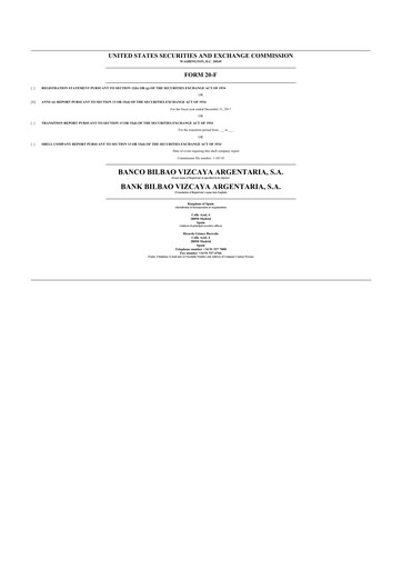 Vorschaubild Banco Bilbao Vizcaya Argentaria 20-F Jahresbericht 2017