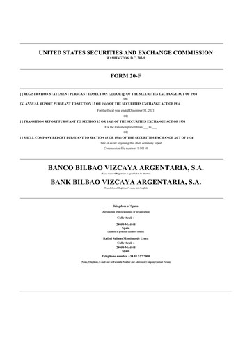 Vorschaubild Banco Bilbao Vizcaya Argentaria 20-F Jahresbericht 2021