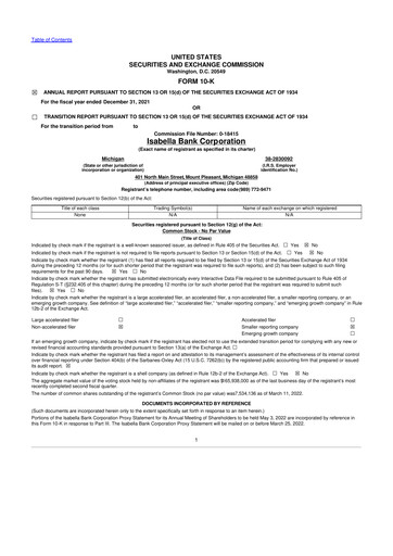 Vorschaubild Isabella Bank Corporation 10-K Jahresbericht 2021