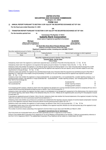 Vorschaubild Isabella Bank Corporation 10-K Jahresbericht 2023