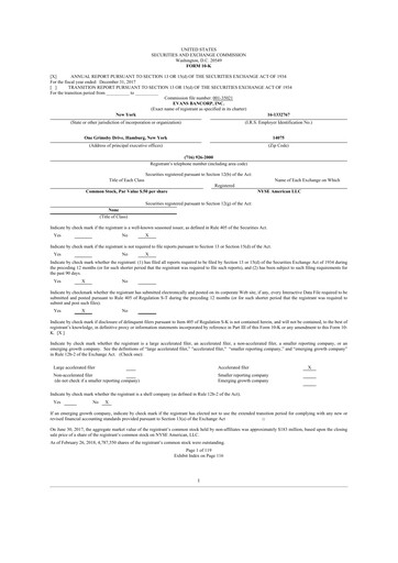 Thumbnail Evans Bancorp 10-K Annual Report 2017