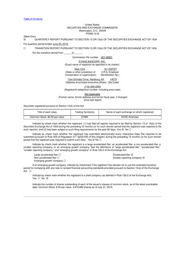 Vorschaubild Evans Bancorp 10-Q Quartalsbericht 2019 