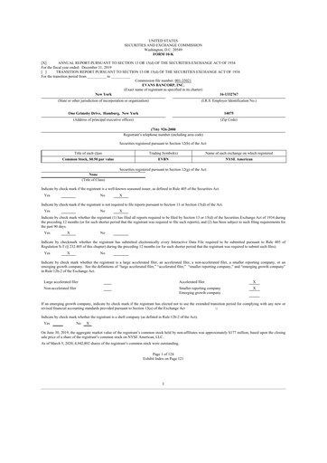 Thumbnail Evans Bancorp 10-K Annual Report 2019