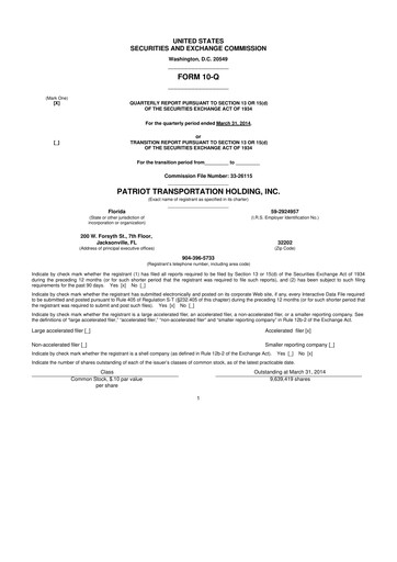 Thumbnail FRP Holdings
 10-Q Quarterly Report FY2014 