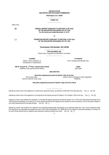 Thumbnail FRP Holdings
 10-K Annual Report 2017