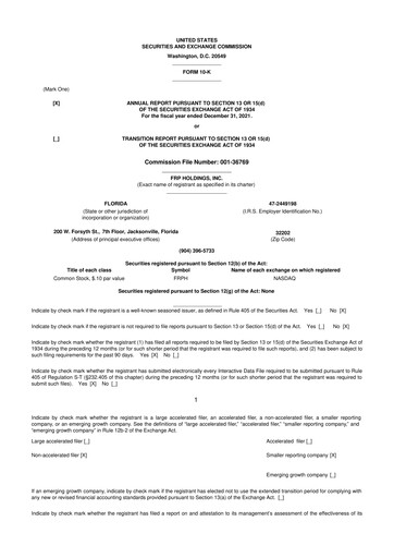 Thumbnail FRP Holdings
 10-K Annual Report 2021